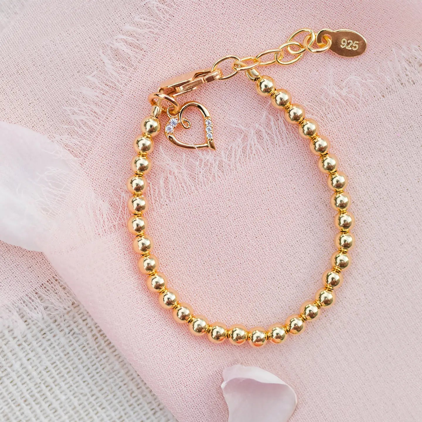 Brilliant Heart Bracelet 14k
